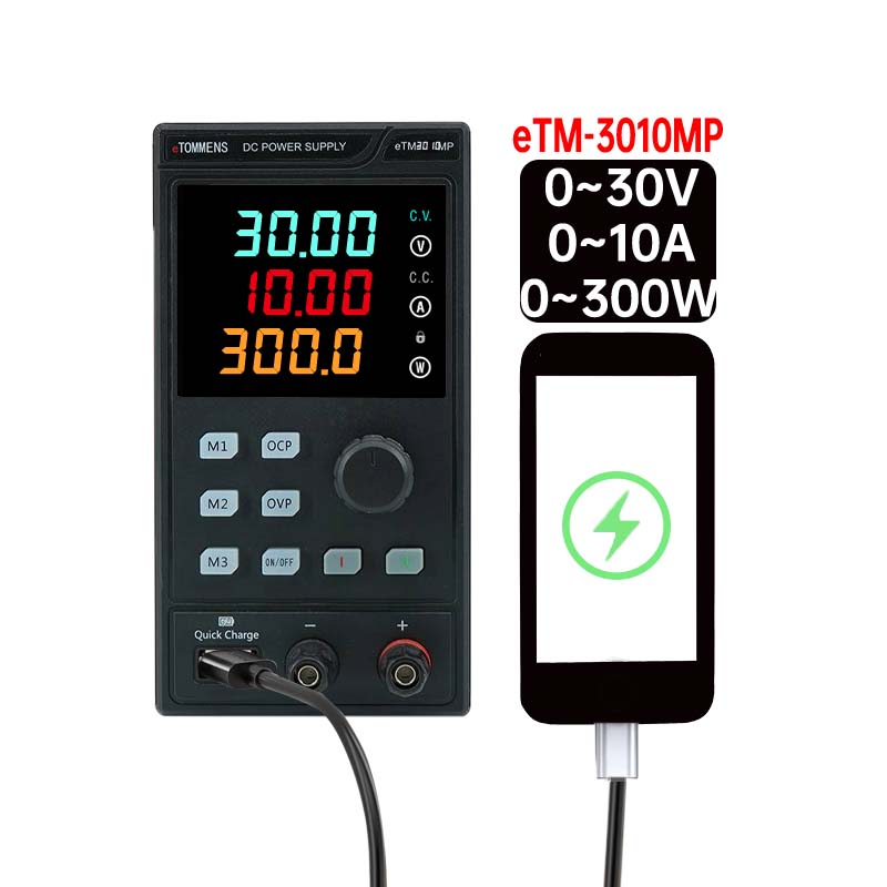 Programmable Dc Power Supply 30V 10A - ETOMMENS 30 فولت 10A 300 واط