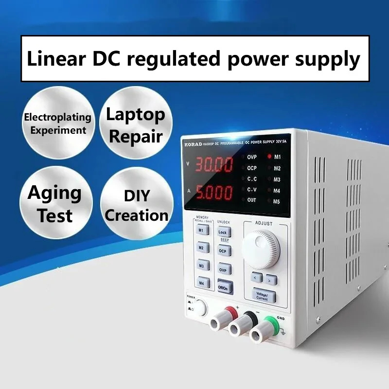 مصدر طاقة تيار مستمر خطي منظم  - مراجعة Programmable Dc Power Supply 30V 10A وسعره