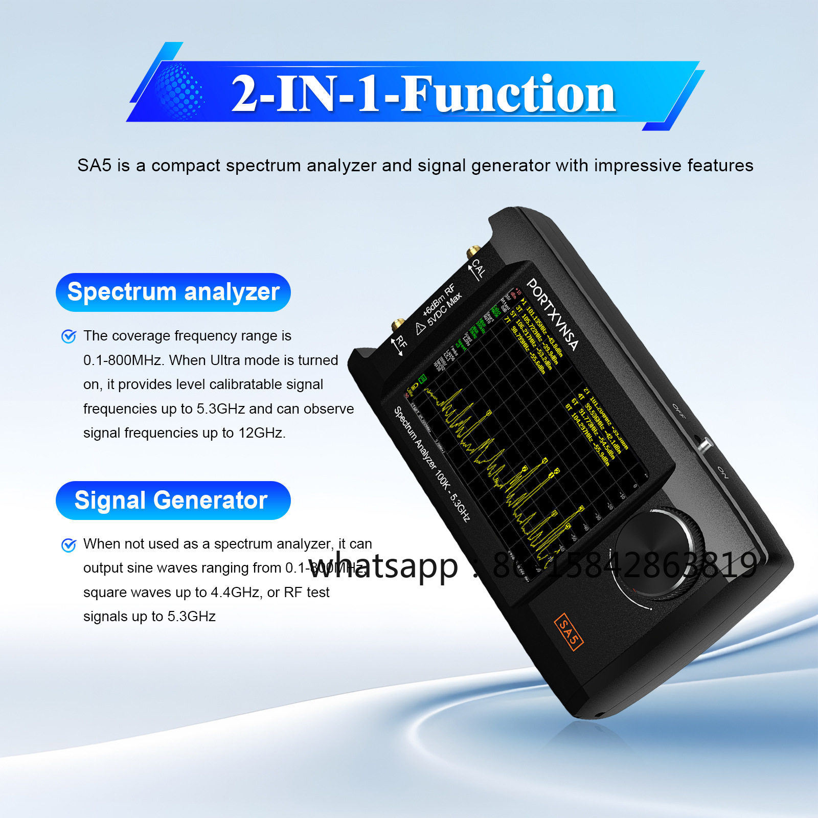 محلل طيف محمول SA5، مولد إشارا - مراجعة Signal Generator Spectrum Analyzer وسعره