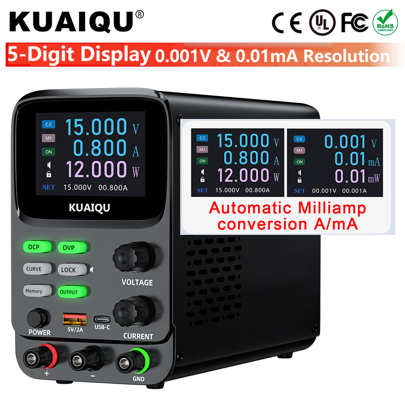 مصدر طاقة KUAIQU ذو 5 أرقام قا - مراجعة Programmable Dc Power Supply 30V 10A وسعره