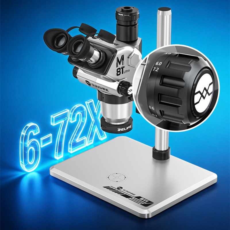 مجهر ستيريو ثلاثي العدسات SUNS - مراجعة Stereo Trinocular Microscope Pcb وسعره