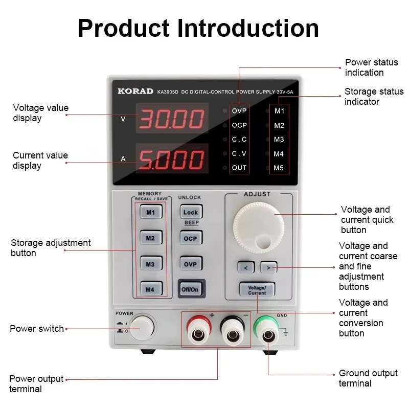 KA3010P 30 فولت 10A KA3010D 30 - مراجعة Programmable Dc Power Supply 30V 10A وسعره