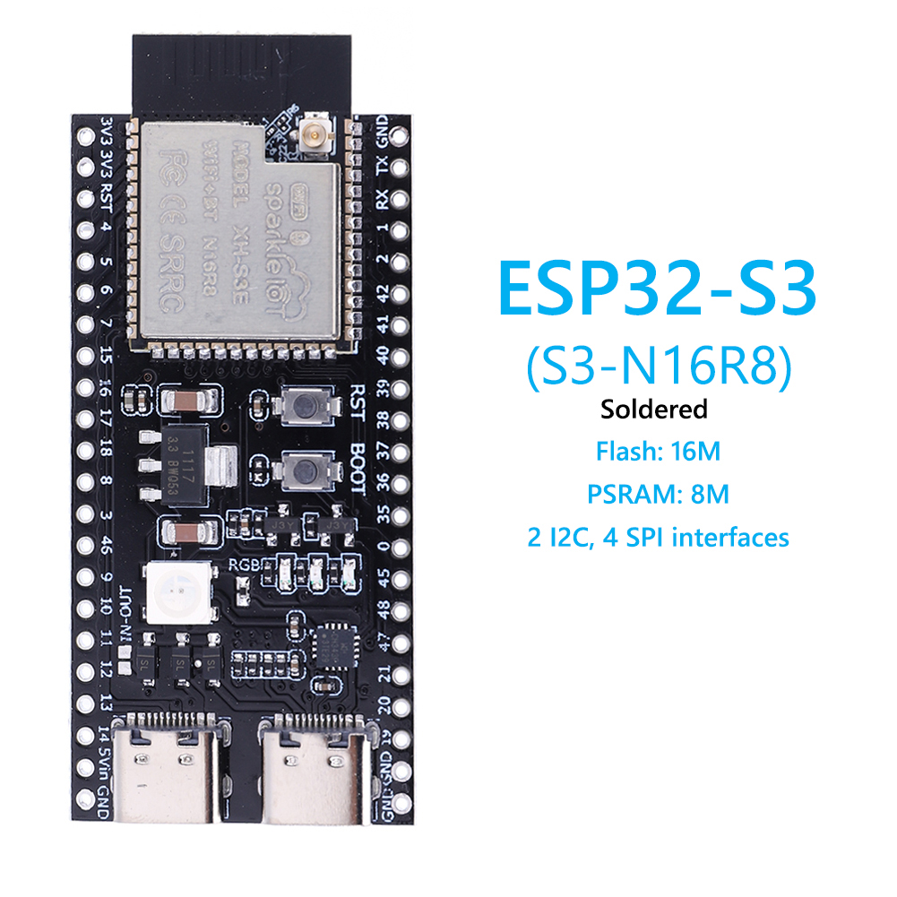 ESP32 S3 N16R8 N8R2 لوحة تطوير - مراجعة Esp32 S3 Development Board Lot وسعره