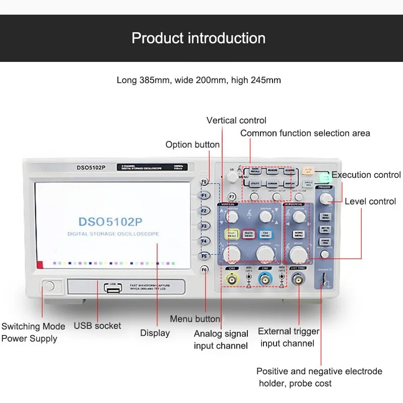 شحن مجاني - جهاز راسم الذبذبات - مراجعة Digital Storage Oscilloscope 100Mhz وسعره