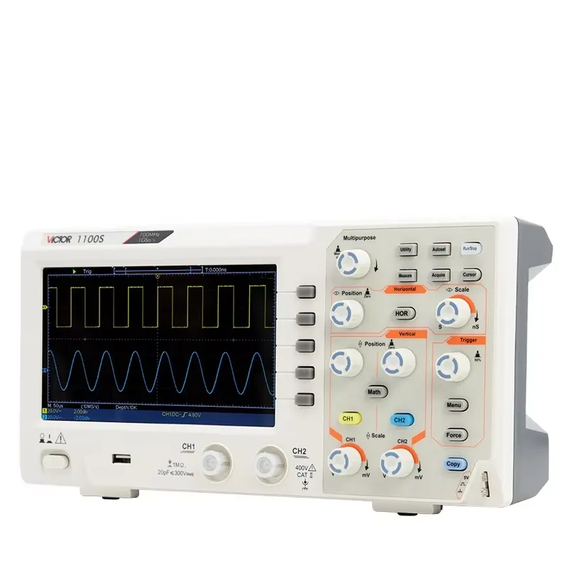 جهاز راسم ذبذبات VICTOR 1100S  - مراجعة Digital Storage Oscilloscope 100Mhz وسعره