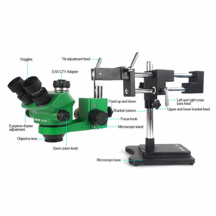 مجهر ستيريو ثلاثي العينية RL-M - مراجعة Stereo Trinocular Microscope Pcb وسعره