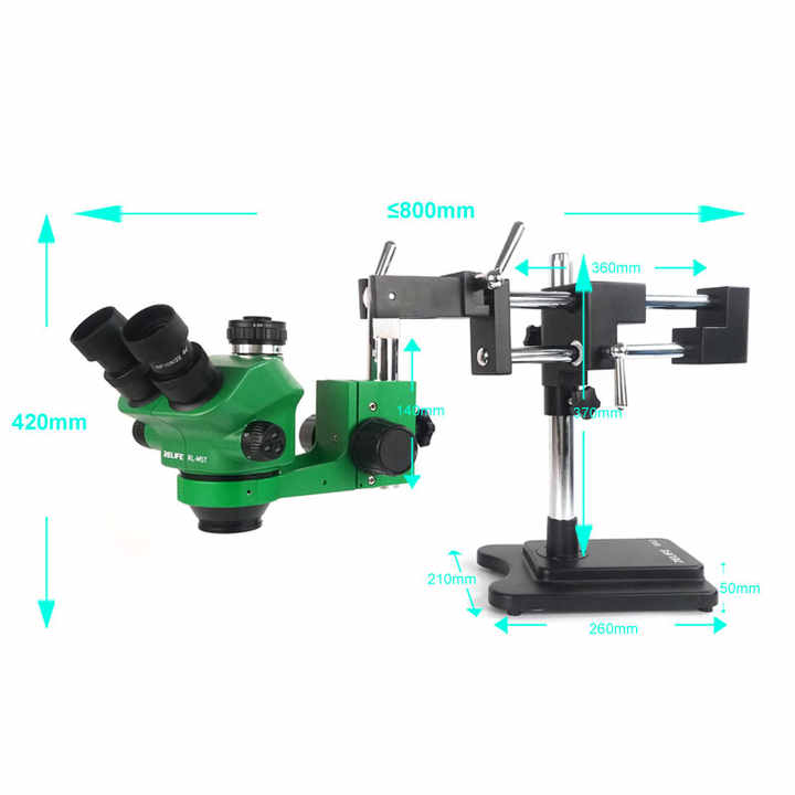 مجهر ستيريو ثلاثي العينية RL-M - مراجعة Stereo Trinocular Microscope Pcb وسعره