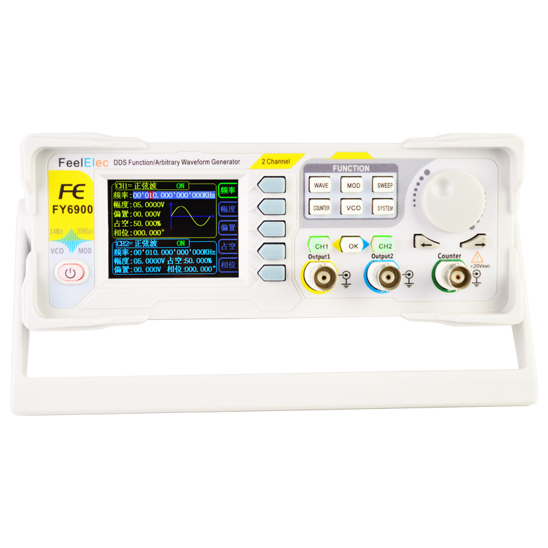 جديد FY6900 60MHz ثنائي القناة - مراجعة Function Arbitrary Waveform Generator وسعره