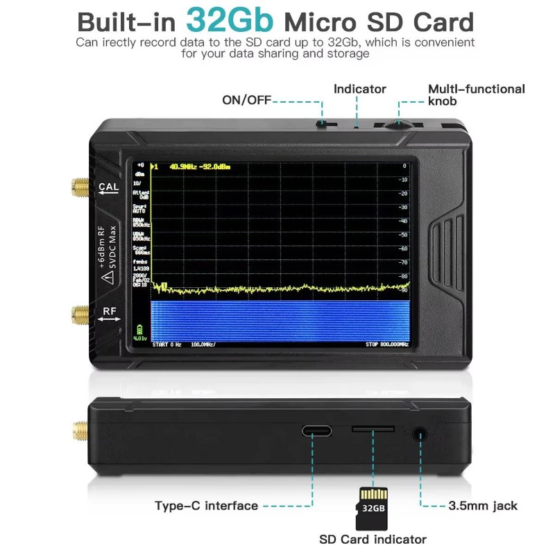 محلل الطيف الصغير المحمول الجد - مراجعة Signal Generator Spectrum Analyzer وسعره