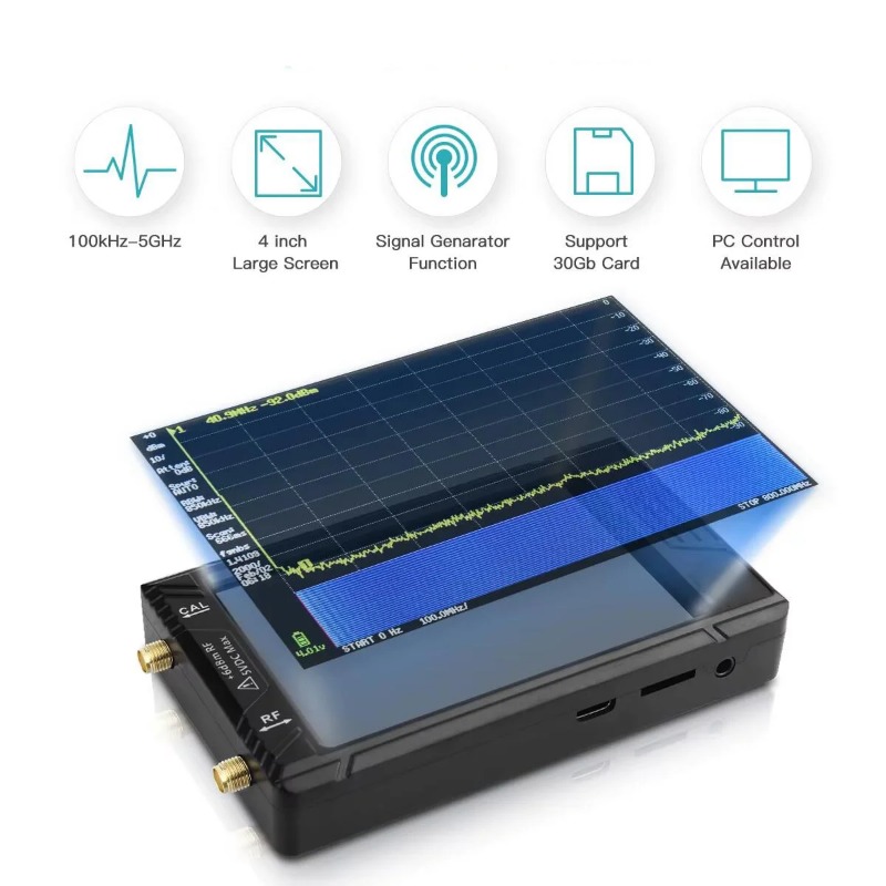 محلل الطيف الصغير المحمول الجد - مراجعة Signal Generator Spectrum Analyzer وسعره